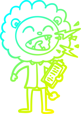 Bir insan tarafından çizilen kükreyen aslan çizgi çizimi.