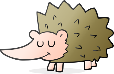 Bir insan tarafından çizilmiş serbest çizim bir kirpi.