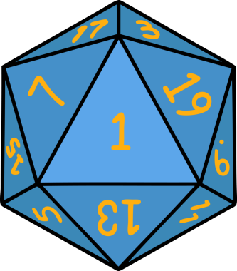 Retro Dövme Biçimi Doğal 1D20 zar bir insan tarafından çizildi