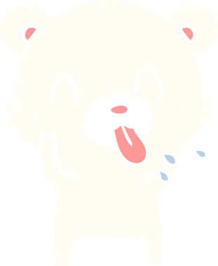 kaba düz renkli karikatür kutup ayısı insan tarafından çizilmiş bir dil.