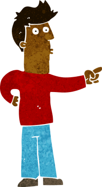 Çizgi film meraklısı bir adam bir insan tarafından çizilmiş