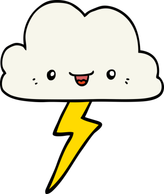 bir insan tarafından çizilmiş fırtına bulutu.