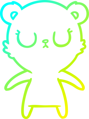 Bir insan tarafından çizilmiş barışçıl bir ayı yavrusunun soğuk gradyan çizgisi