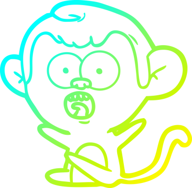 Bir insan tarafından çizilmiş bir çizgi filmin soğuk gradyan çizimi.