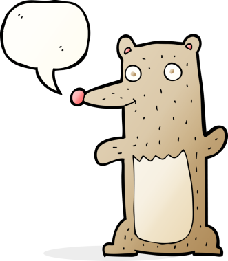 Bir insan tarafından çizilmiş komik bir çizgi film ayısı.