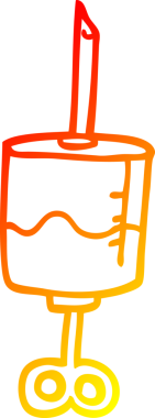 Bir insan tarafından çizilmiş karikatür tıbbi şırınganın sıcak çizgi çizimi