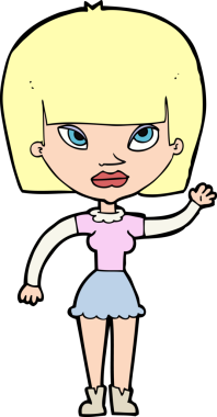 Bir insan tarafından çizilmiş karikatür kadın.