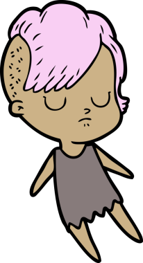 Bir insan tarafından çizilmiş karikatür kadın.