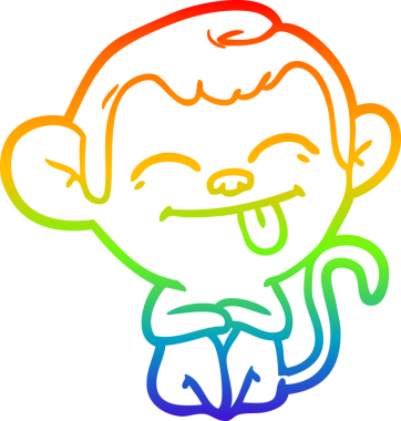 gökkuşağı gradyan çizimi bir insan tarafından çizilmiş komik bir çizgi maymun