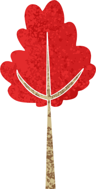 Bir insan tarafından çizilen retro illüstrasyon tarzı tuhaf çizgi film ağacı