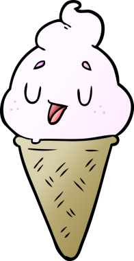 Bir insan tarafından çizilmiş tatlı çizgi film dondurması.