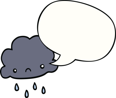 bir insan tarafından çizilmiş konuşma balonlu karikatür fırtına bulutu