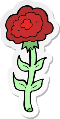 Bir insan tarafından çizilmiş bir karikatür çıkartması.