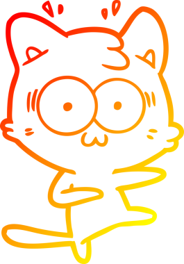 İnsan tarafından çizilmiş bir çizgi filmin sıcak eğimli çizimi.