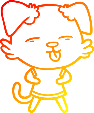 İnsan tarafından çizilmiş bir çizgi film köpeğinin sıcak çizgi çizimi.