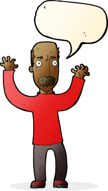 Bir insan tarafından çizilmiş konuşma balonlu kızgın baba çizgi filmi.