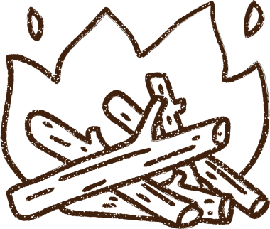 Bir insan tarafından çizilmiş Ateş Kampı Kömürü