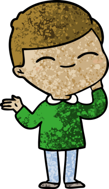 bir insan tarafından çizilmiş utangaç bir çocuk.