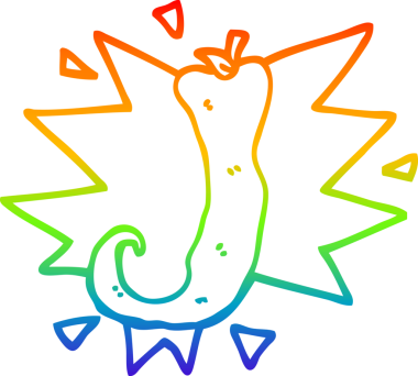 Bir insan tarafından çizilmiş kırmızı acı biber çizgi çizimi