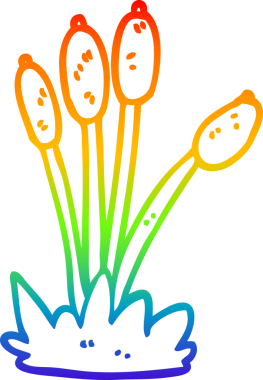 gökkuşağı gradyan çizgi çizimi bir insan tarafından çizilmiş sazlıklardan bir çizgi