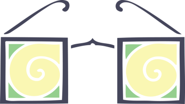 Bir insan tarafından çizilmiş hipnoz gözlüğünün düz renkli retro karikatürü