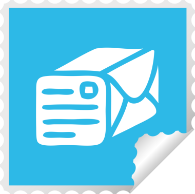 Bir insan tarafından çizilmiş kağıdın kare soyma etiketi karikatürü