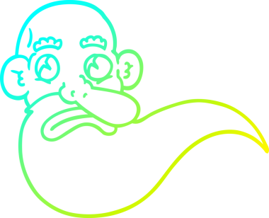 Bir insan tarafından çizilmiş huysuz, yaşlı bir adamın soğuk çizgi çizimi.