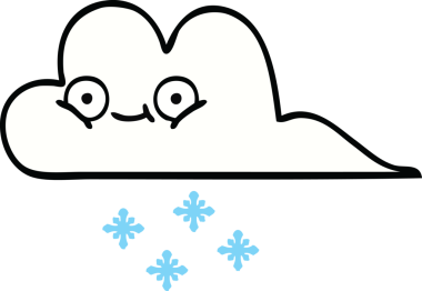 Bir insan tarafından çizilmiş güzel bir kar bulutu karikatürü