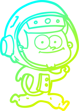 Bir insan tarafından çizilmiş mutlu bir astronot çizgi filmi.