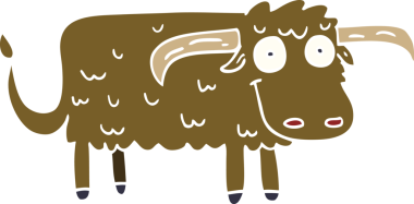 Bir insan tarafından çizilmiş kıllı inek.