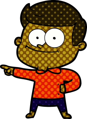 Bir insan tarafından çizilmiş mutlu bir adam.