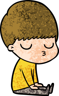 Bir insan tarafından çizilmiş sakin çocuk çizgi filmi.