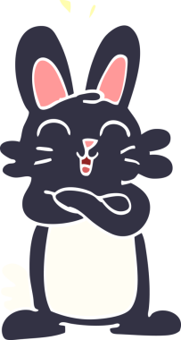 Bir insan tarafından çizilmiş neşeli tavşan.