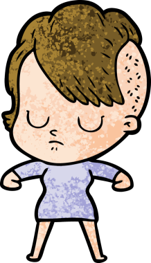 Bir insan tarafından çizilmiş karikatür kadın.