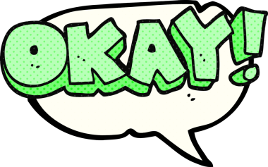 Bir insan tarafından çizilmiş serbest çizilmiş çizgi roman konuşma balonu tamam sembolü