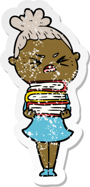 Bir insan tarafından çizilmiş kızgın bir karikatür çıkartması.