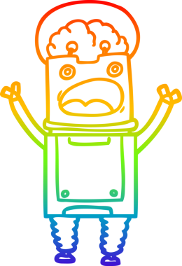 gökkuşağı gradyan çizgisi bir insan tarafından çizilmiş robot çizgi