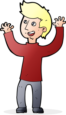 Bir insan tarafından çizilmiş mutlu bir adam.