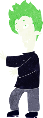 Bir insan tarafından çizilmiş bir vampir çizgi filmi.