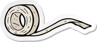 Bir insan tarafından çizilmiş bir karikatür kasetinin etiketi.