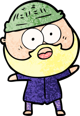 Çizgi film bir insan tarafından çizilmiş sakallı adamı şaşırttı