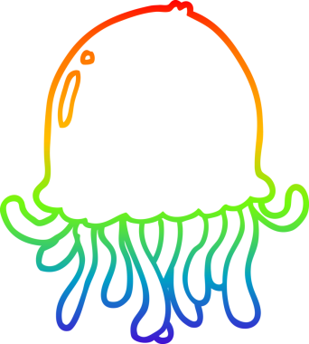 gökkuşağı gradyan çizgi çizimi Bir insan tarafından çizilmiş denizanası çizgi