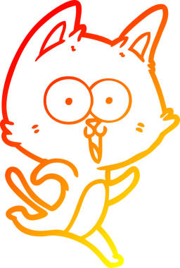 Bir insan tarafından çizilmiş komik bir çizgi film kedisinin sıcak çizgi çizimi