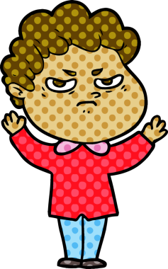 Bir insan tarafından çizilmiş kızgın bir adam.