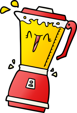 Bir insan tarafından çizilmiş dönen çizgi film yemek işlemcisi