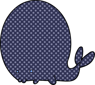 Bir insan tarafından çizilmiş çizgi film balinası