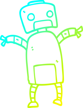 Bir insan tarafından çizilmiş soğuk gradyan robot çizimi.