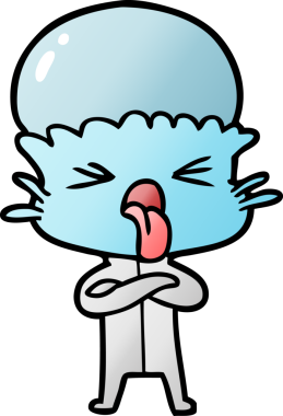 Bir insan tarafından çizilmiş iğrenç bir çizgi film uzaylısı.