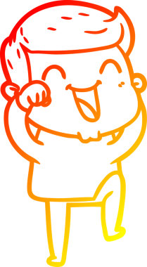 Bir insan tarafından çizilmiş gülen çizgi film karakterinin sıcak çizgi çizimi