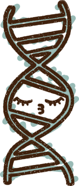 Bir insan tarafından çizilen DNA Strand Tebeşiri